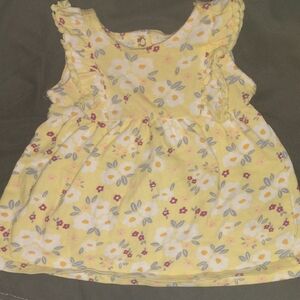 Dip Yellow and White Floral Blouse Sleeveless Scoop Neck​​